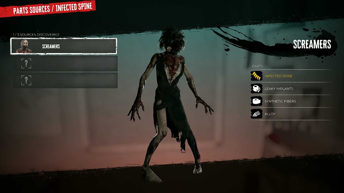 Screamers infectados partes de la columna vertebral Dead Island 2
