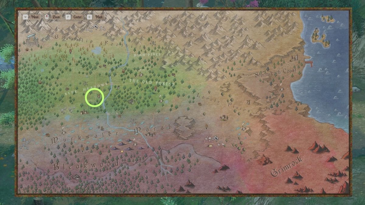 Dónde encontrar semillas Mapa de Mirthwood