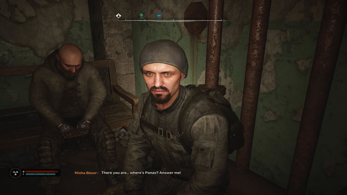 obteniendo la misión secundaria Budmo de Misha en Stalker 2