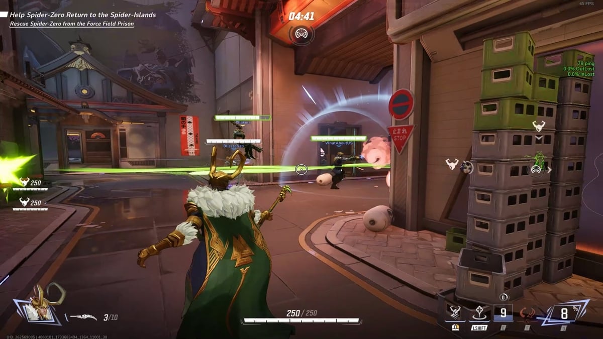 Loki curando a sus compañeros de equipo en Marvel Rivals