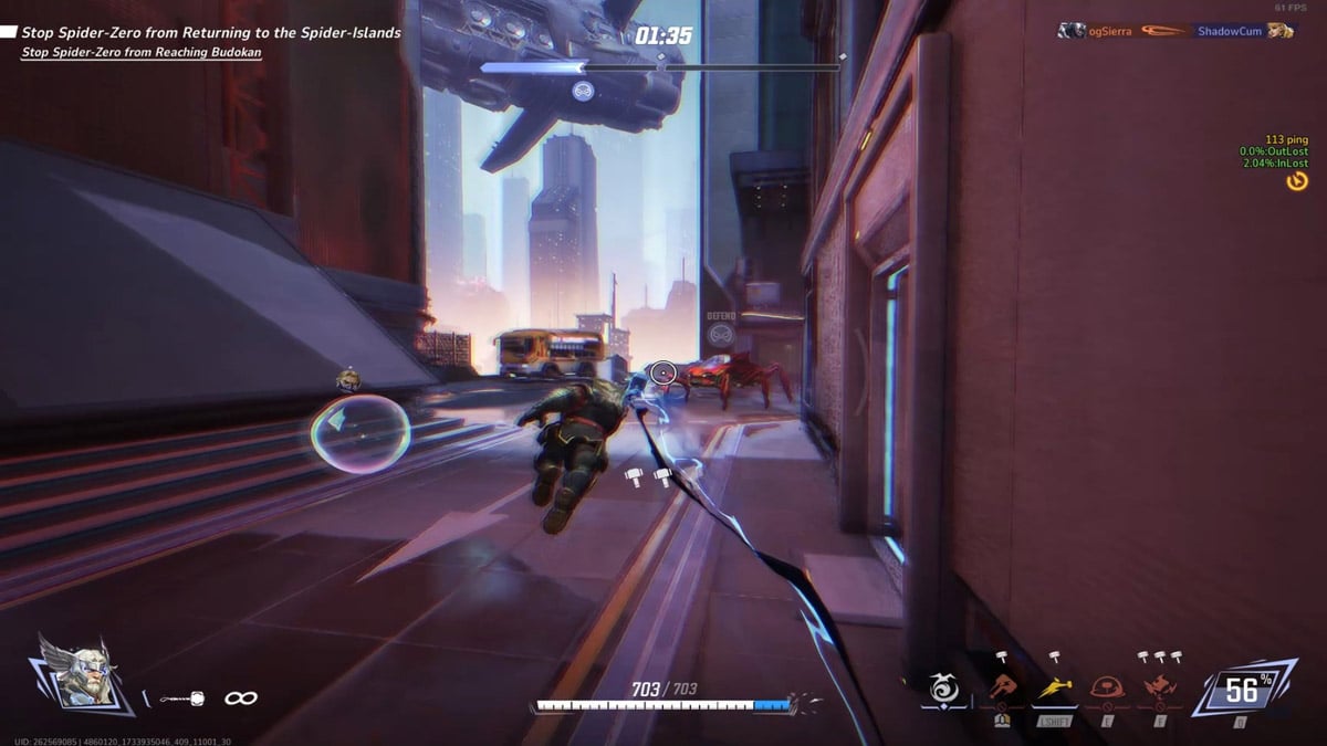 Thor corriendo usando Mjolnir