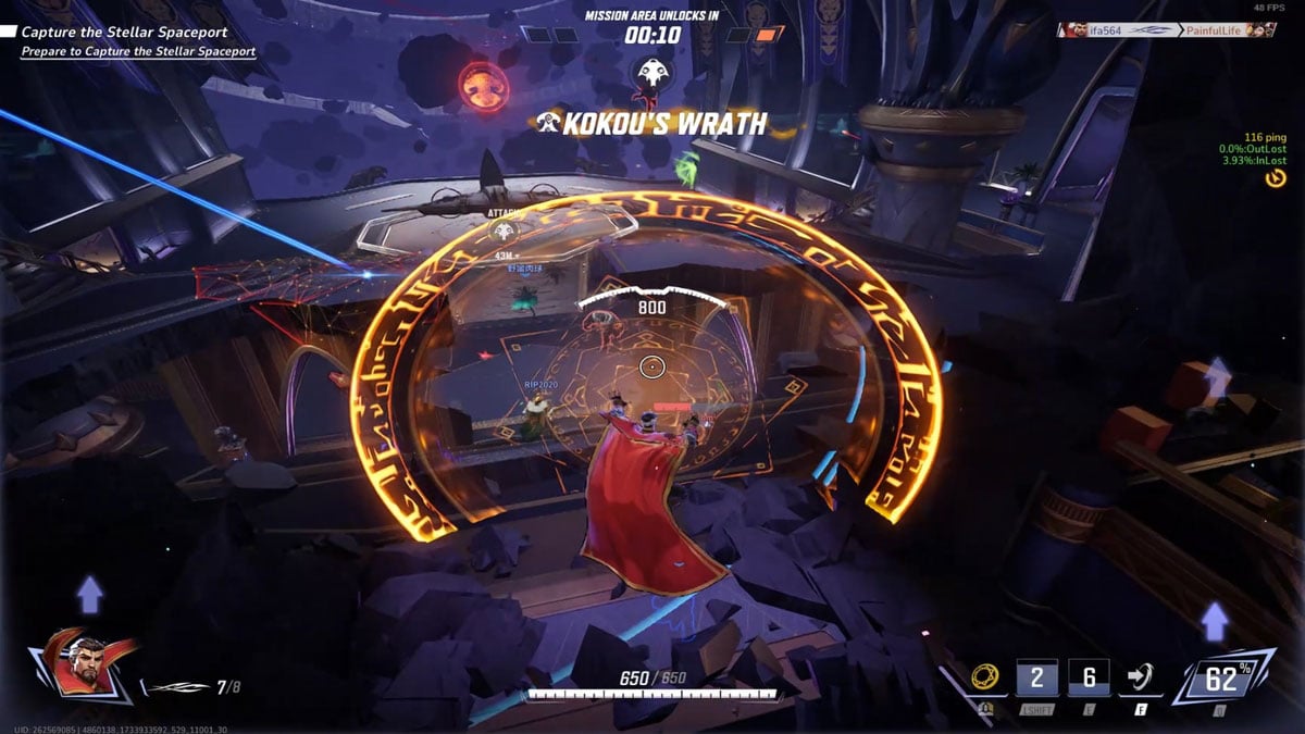 Doctor Strange bloqueando el ataque entrante