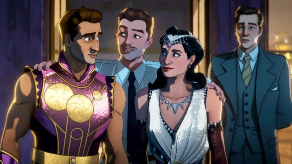 Kingo, Howard Stark, Agatha Harkness and Edwin Jarvis in Marvel