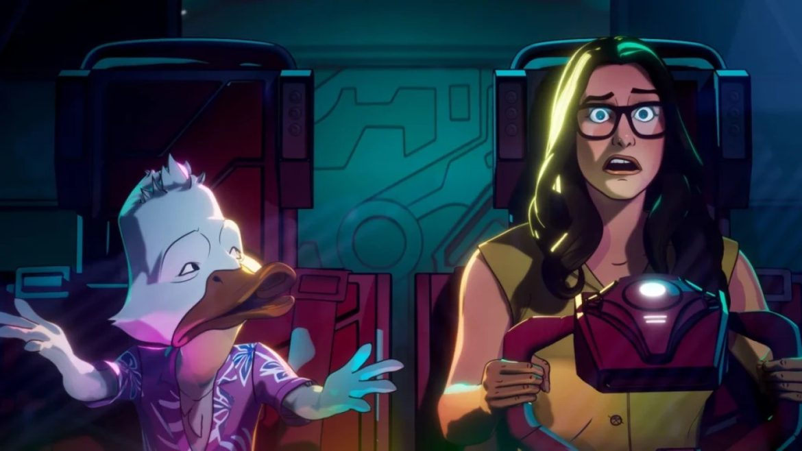 Howard the Duck and Darcy Lewis in Marvel