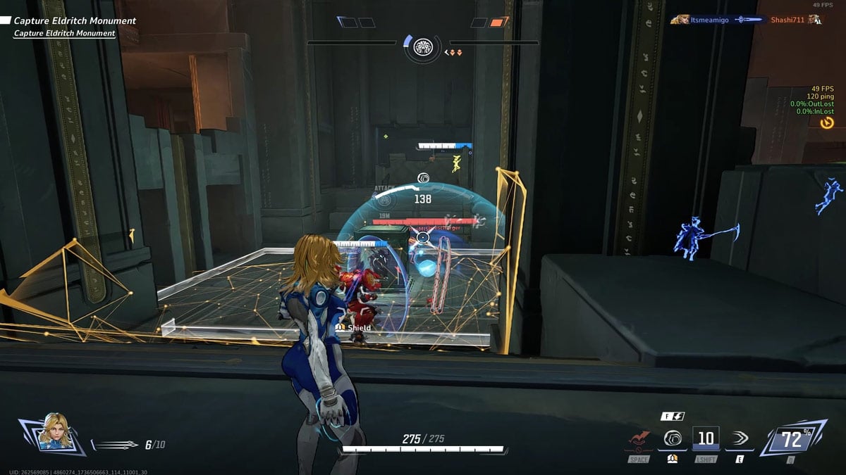 Susan Storm usando Psionic Vortex en un grupo de enemigos