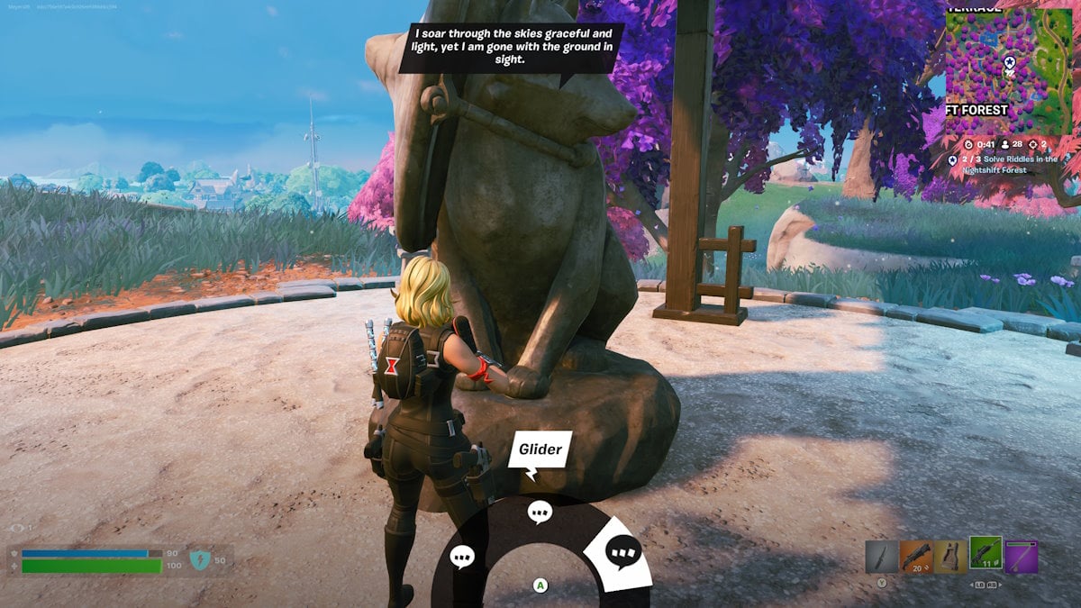Acertijos del bosque del turno de noche de Fortnite