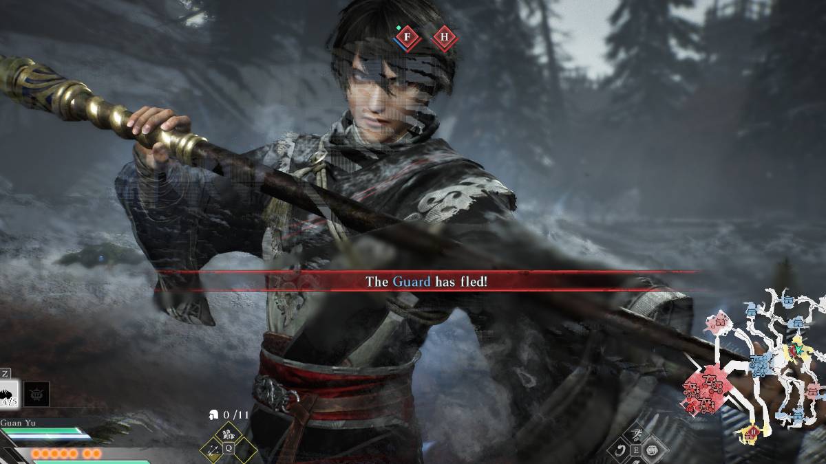 El protagonista de Dynasty Warriors Origins posa para el modo Furia del dios de la guerra.