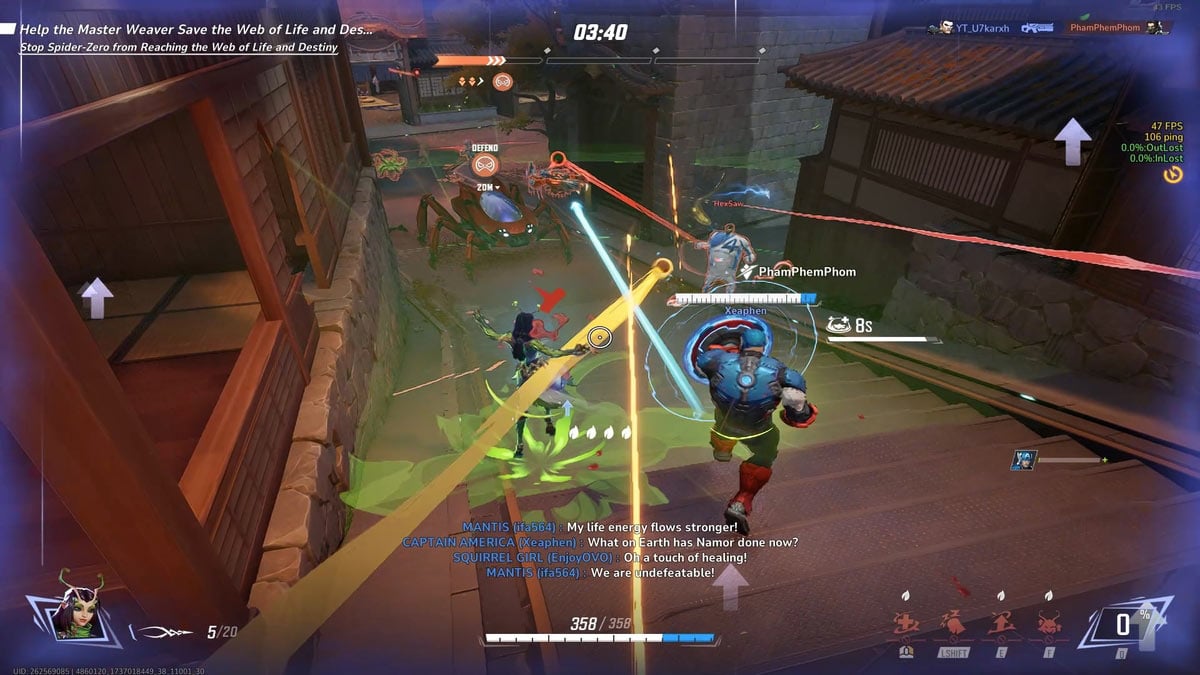 Mantis usando su habilidad máxima en Marvel Rivals