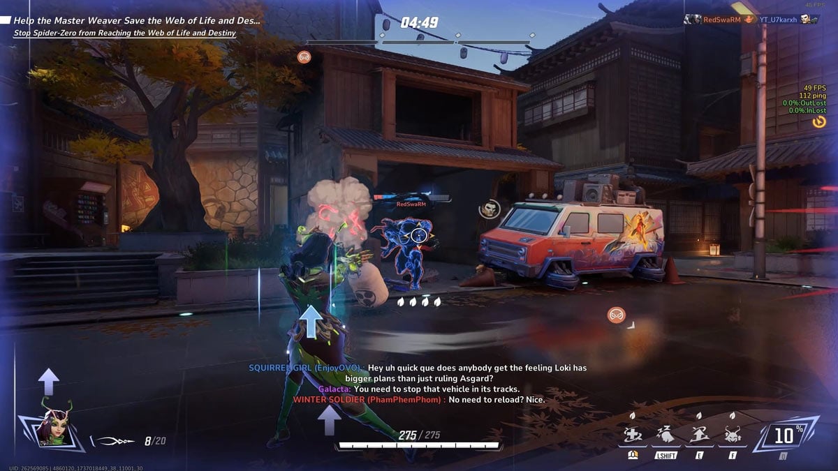 Mantis atacando a Venom en Marvel Rivals