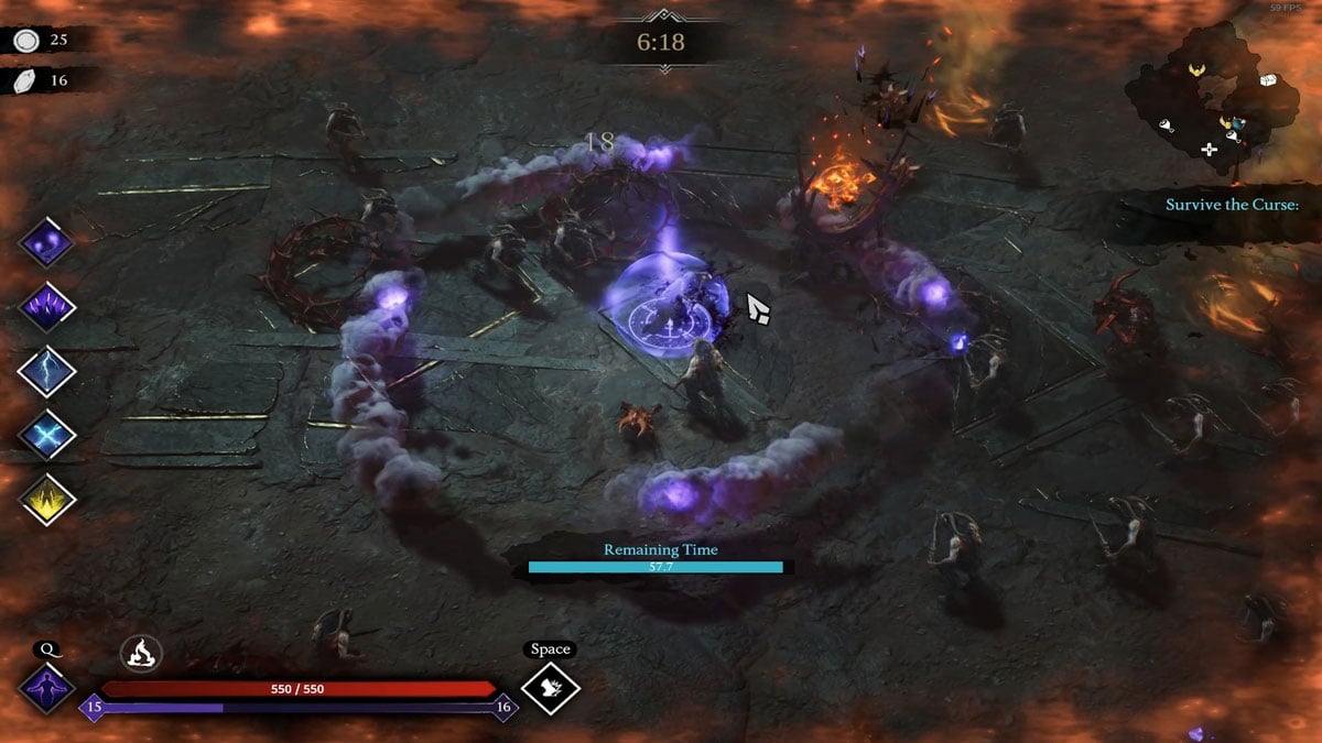 Un jugador que juega como objetivo como Vidente en Jotunnslayer Hordes of Hel