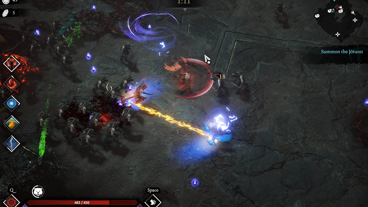 Berserker embistiendo a los enemigos en Jotunnslayer Hordes of Hel