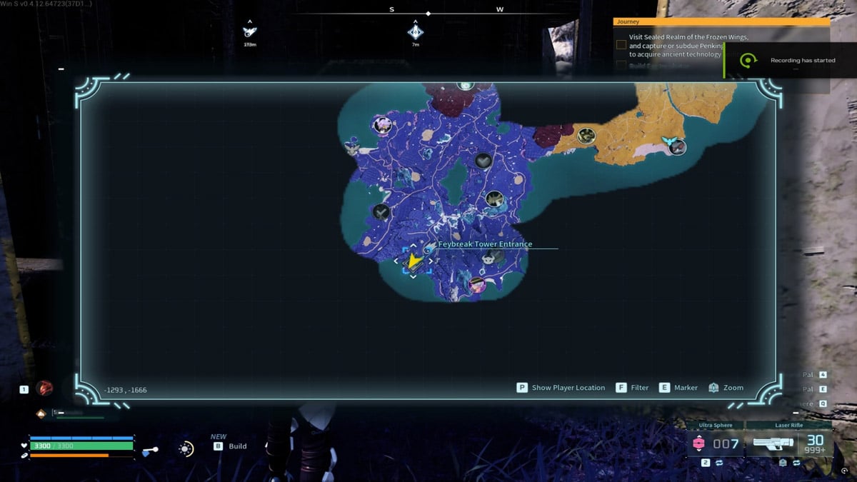 Ubicación del jefe de la torre Feybreak en Palworld