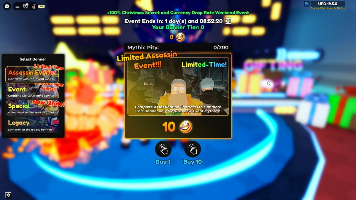 Biểu ngữ với đơn vị sự kiện sát thủ trong Anime Adventure