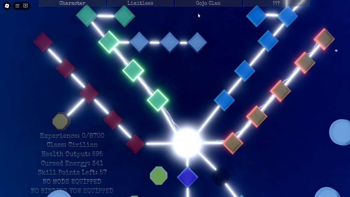 Árbol de habilidades de clan en Jujutsu Odyssey