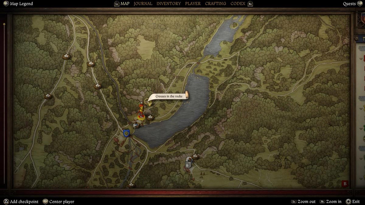 Crosses en la ubicación de las rocas