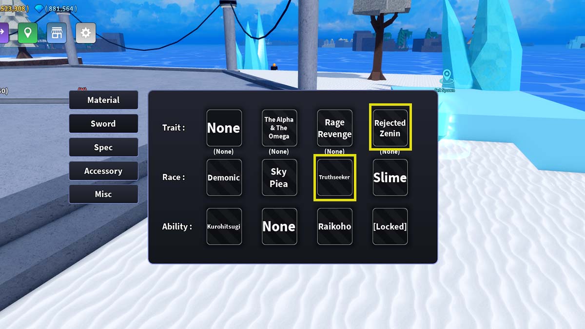 Karakterrace og verstræk Spec