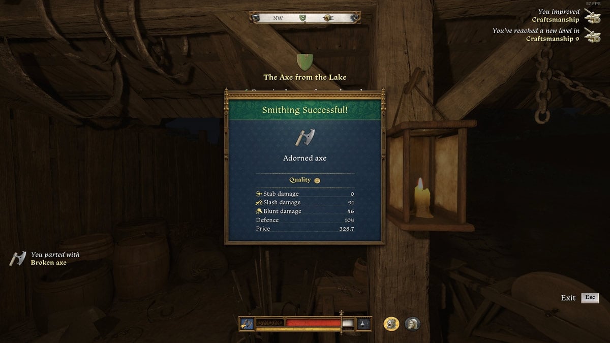 Hacha adornada hecha nuevamente en Kingdom Come Deliverance 2