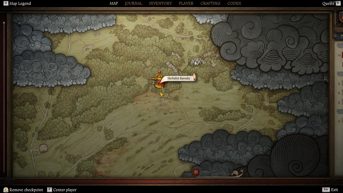 Herbalist Barnaby Ubicación en Kingdom Come Deliverance 2