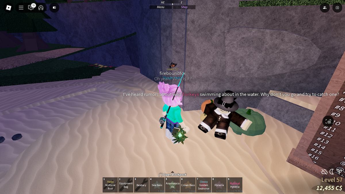 Roblox Fisch の Fischgiving NPC。