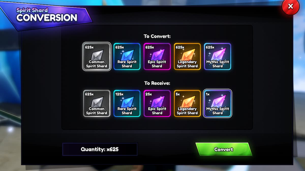 Ein Fenster, das die Umwandlung von Geisterfragmenten im Anime Last Stand zeigt