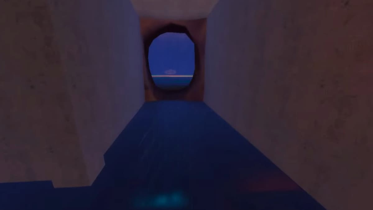 Ein Loch in der Wand, das zur Position der Knochen in der Ninja-Zeit führt