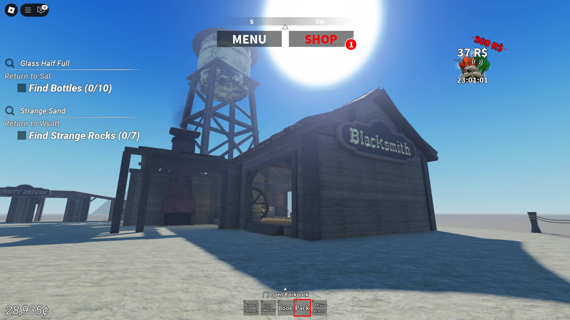 ferreiro nos detectores do deserto Roblox Experience