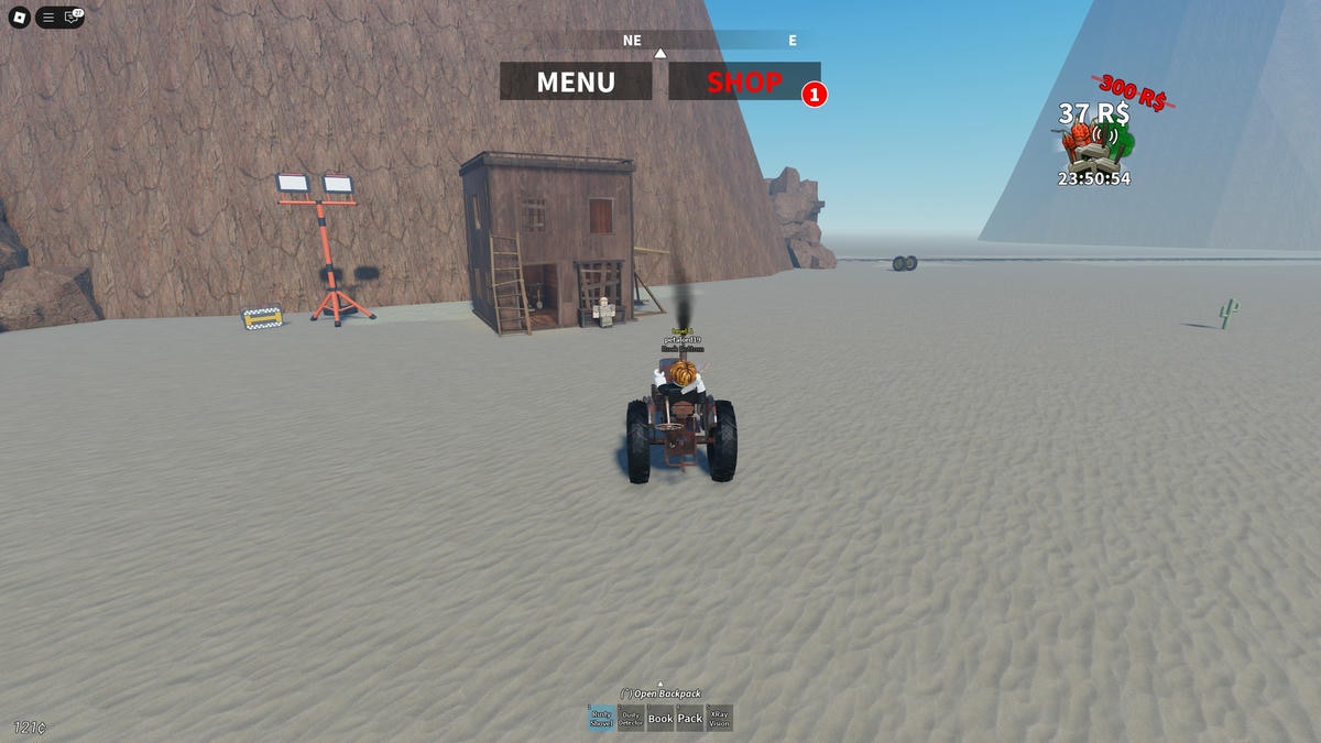 Spieler erkundet Wüstendetektoren