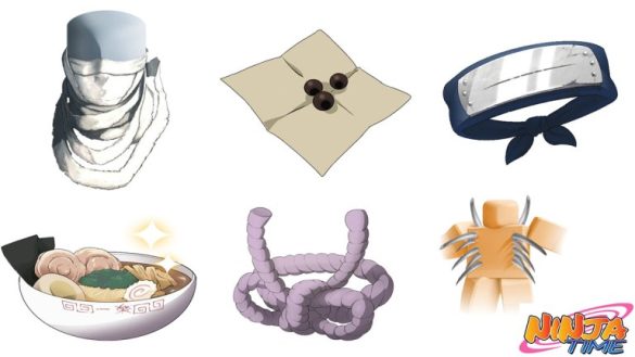 Todos los artículos en Roblox Ninja Time - Consumibles y accesorios
