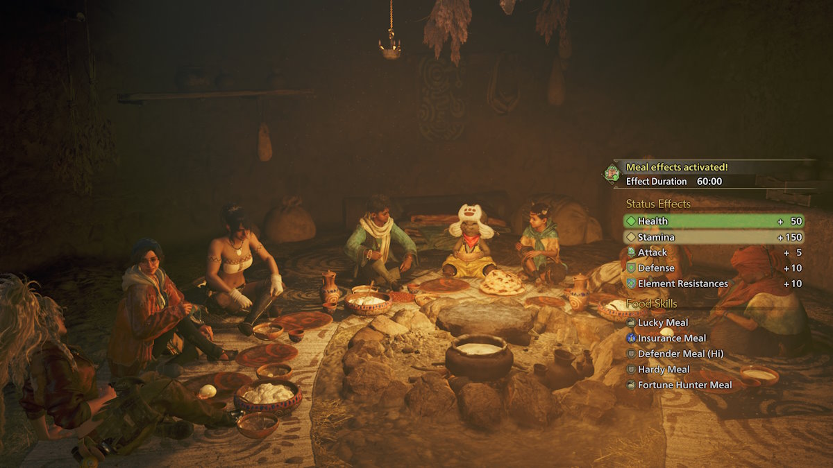 Cocinar y las mejores comidas en Monster Hunter Wilds