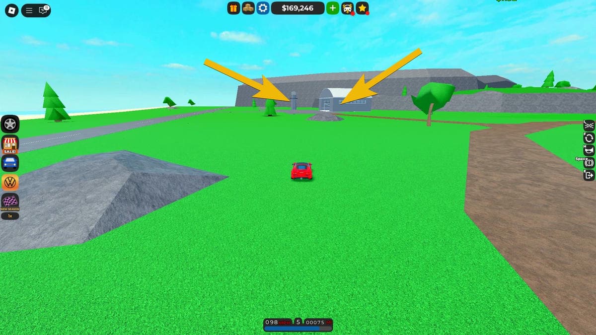 Placering af Toyodo bildele i Roblox Car Distonship Tycoon