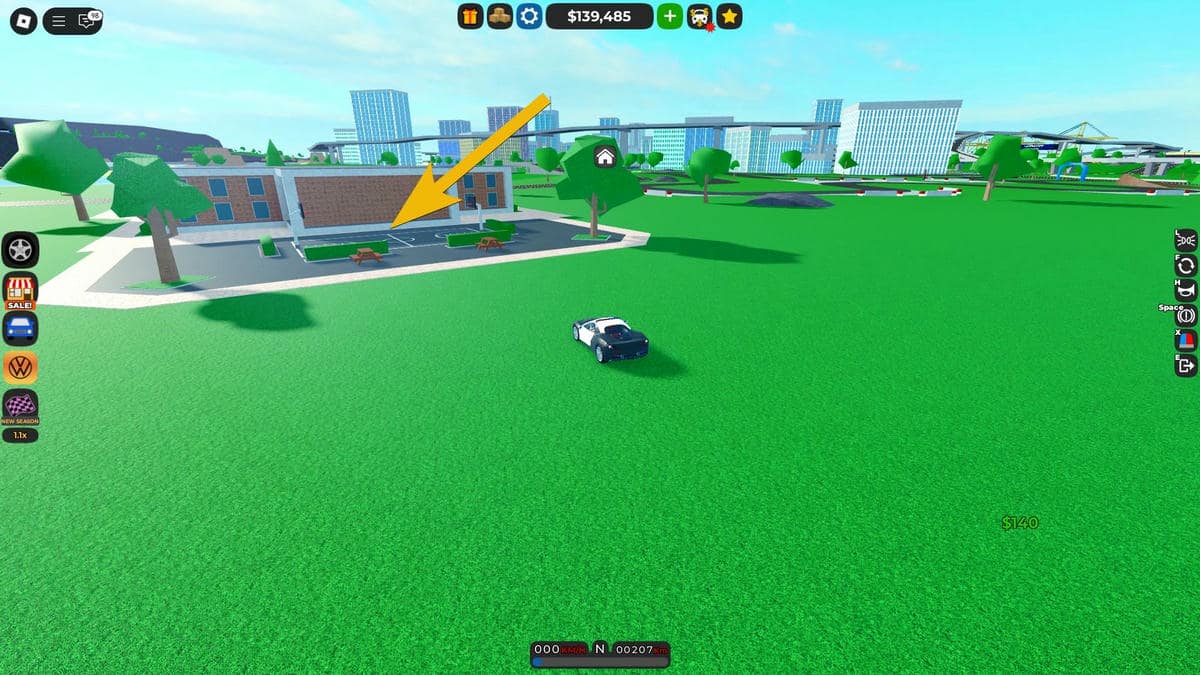 Placering af Toyodo bildele i Roblox Car Distonship Tycoon