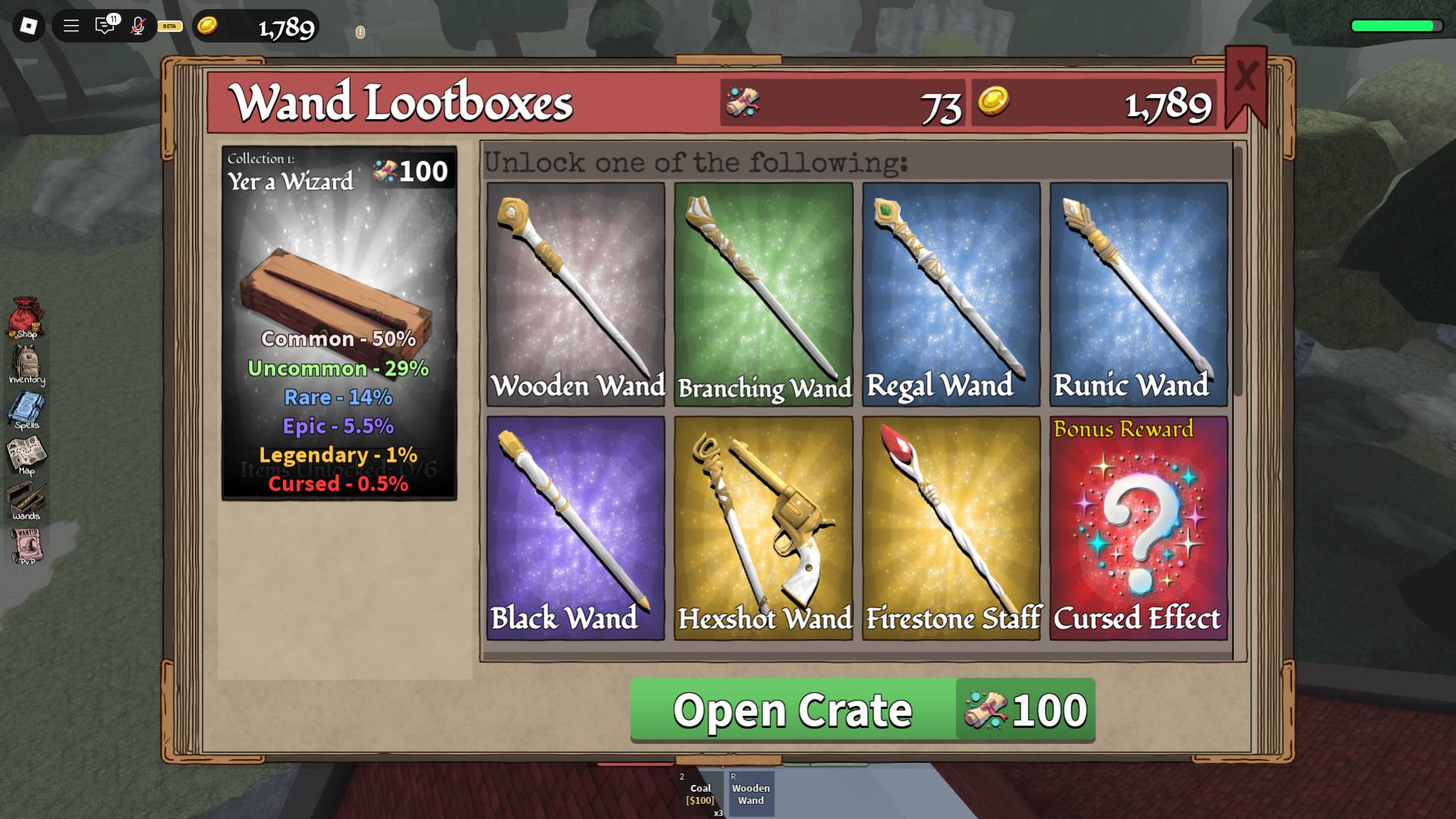 Wand Gatcha i Wizard West Roblox Experience