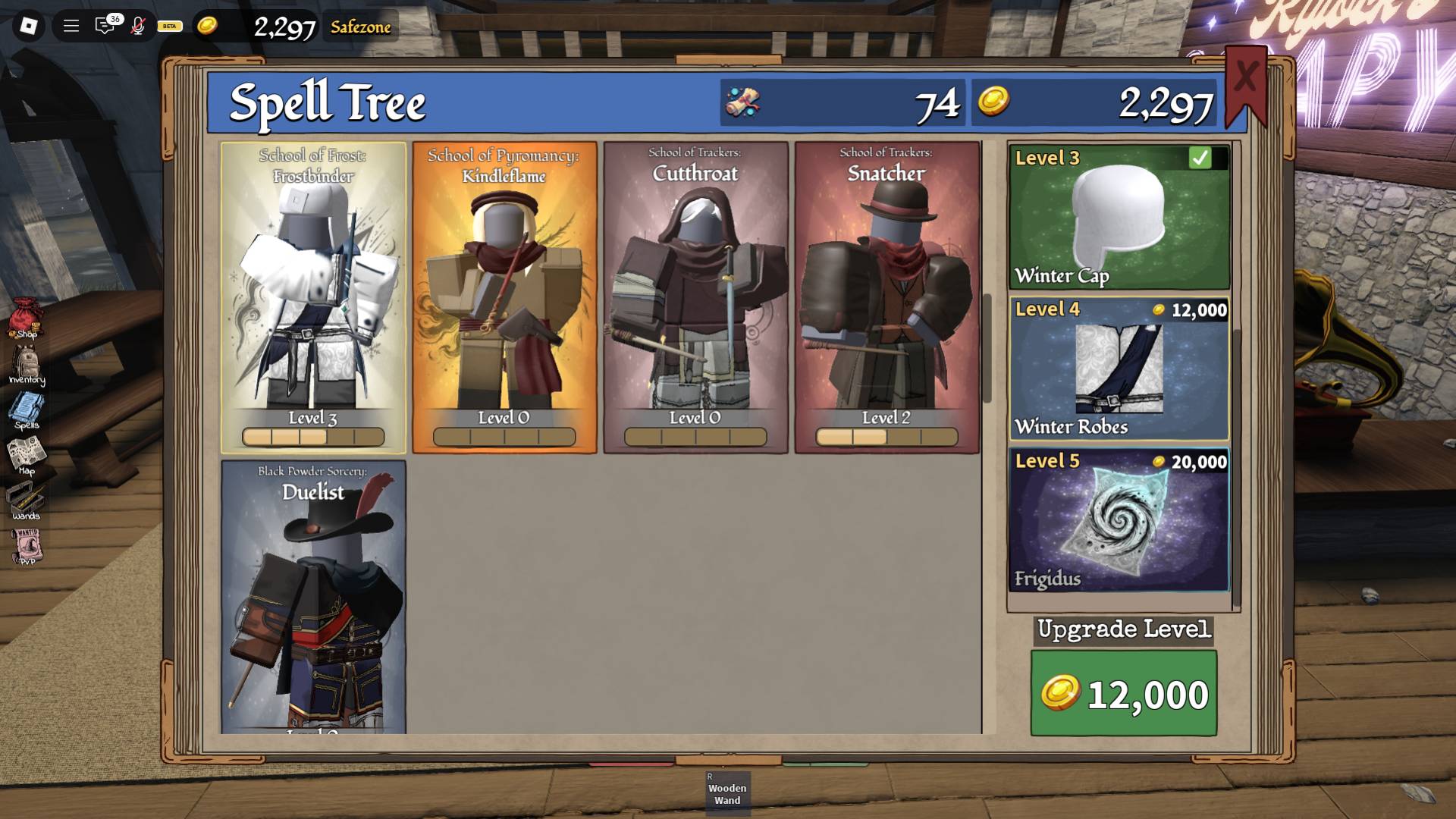 Spells Tree i Wizard West Roblox Experience