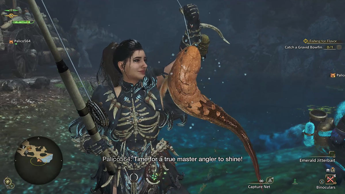 Un plaer atrapó al pez en Monster Hunter Wilds