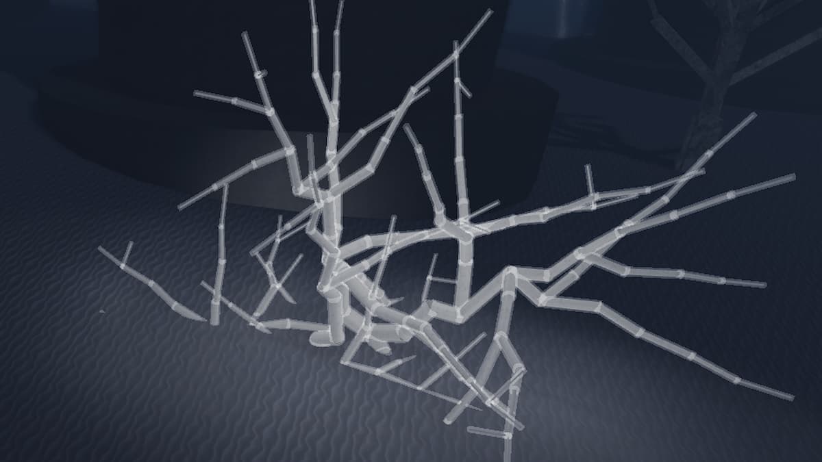 Karanlık kasvetli bir yerde siyah kumdan büyüyen parlak beyaz sivri kristaller