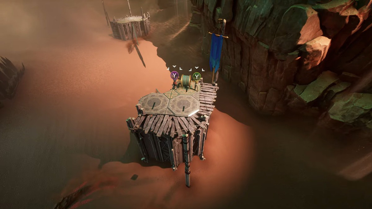 Puente de elevación para cruzar la arena en ficción dividida