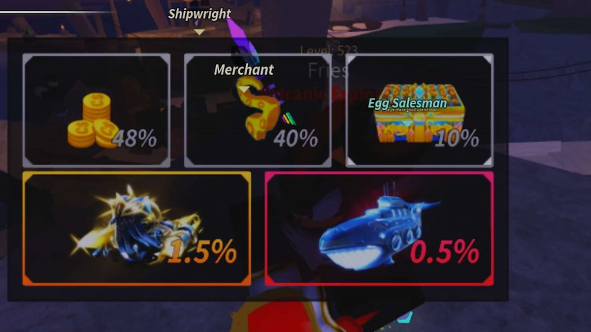 Das Egg-Rewards-Menü