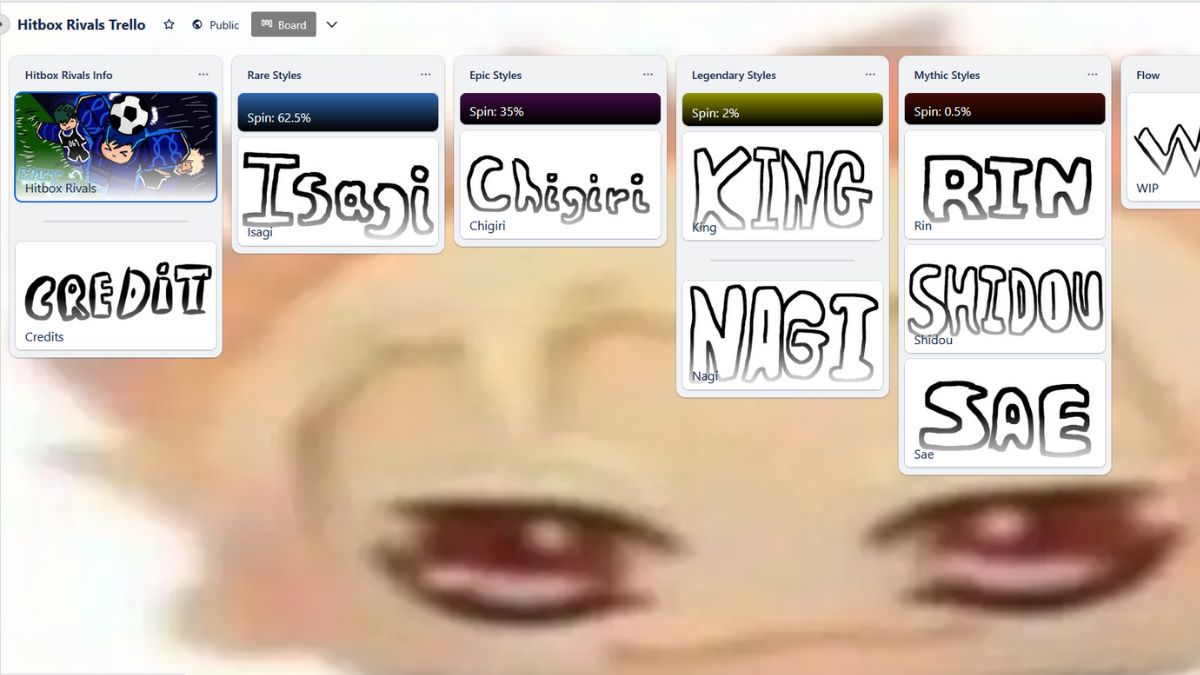 ROBLOX HITBOX Rivals Trello Board