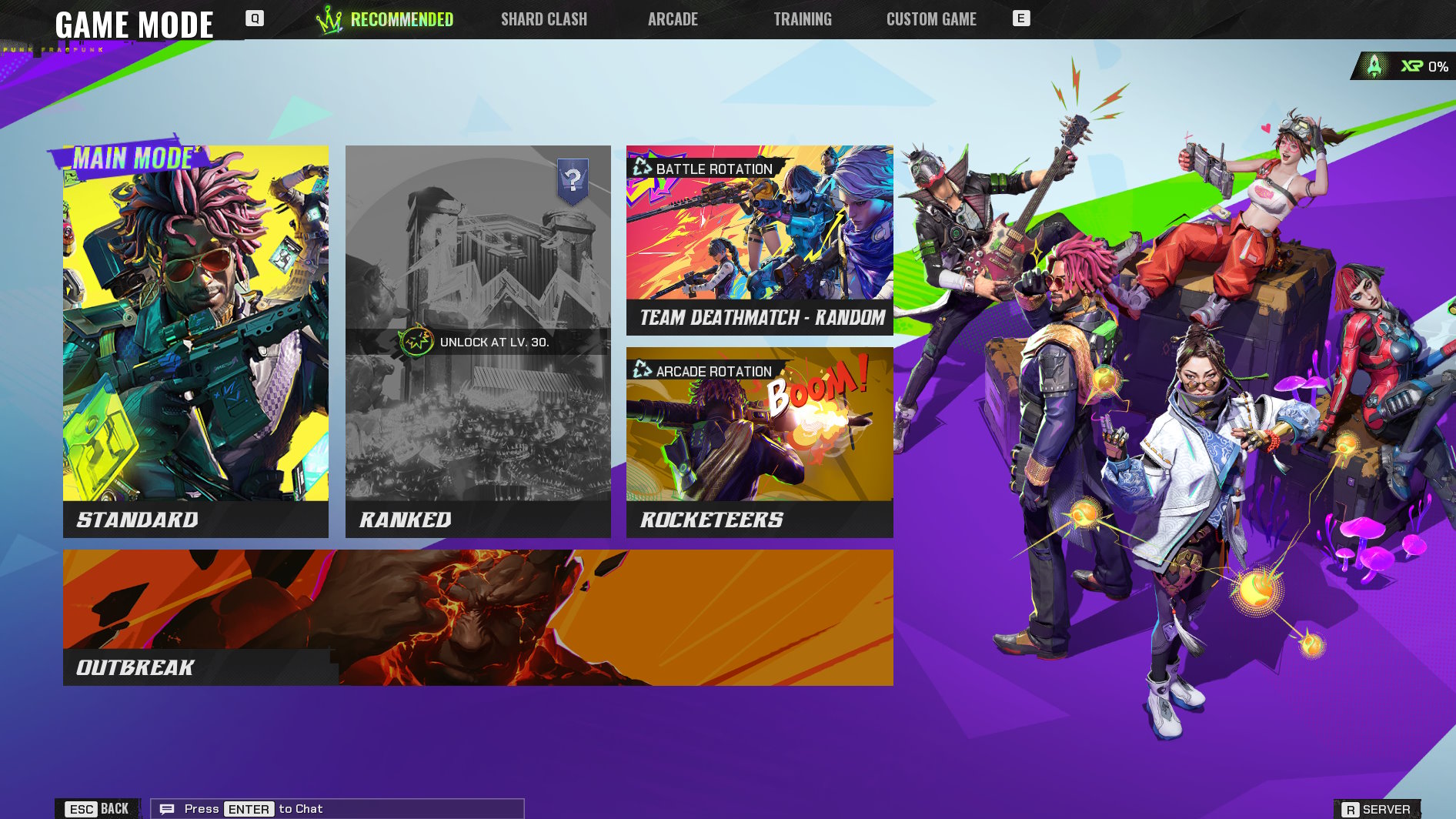 Modo clasificado Fragpunk