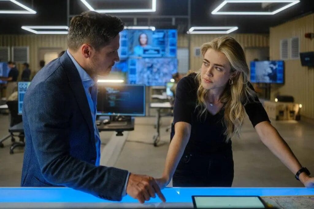 Nick Wechsler og Melissa Roxburgh på jaktfesten