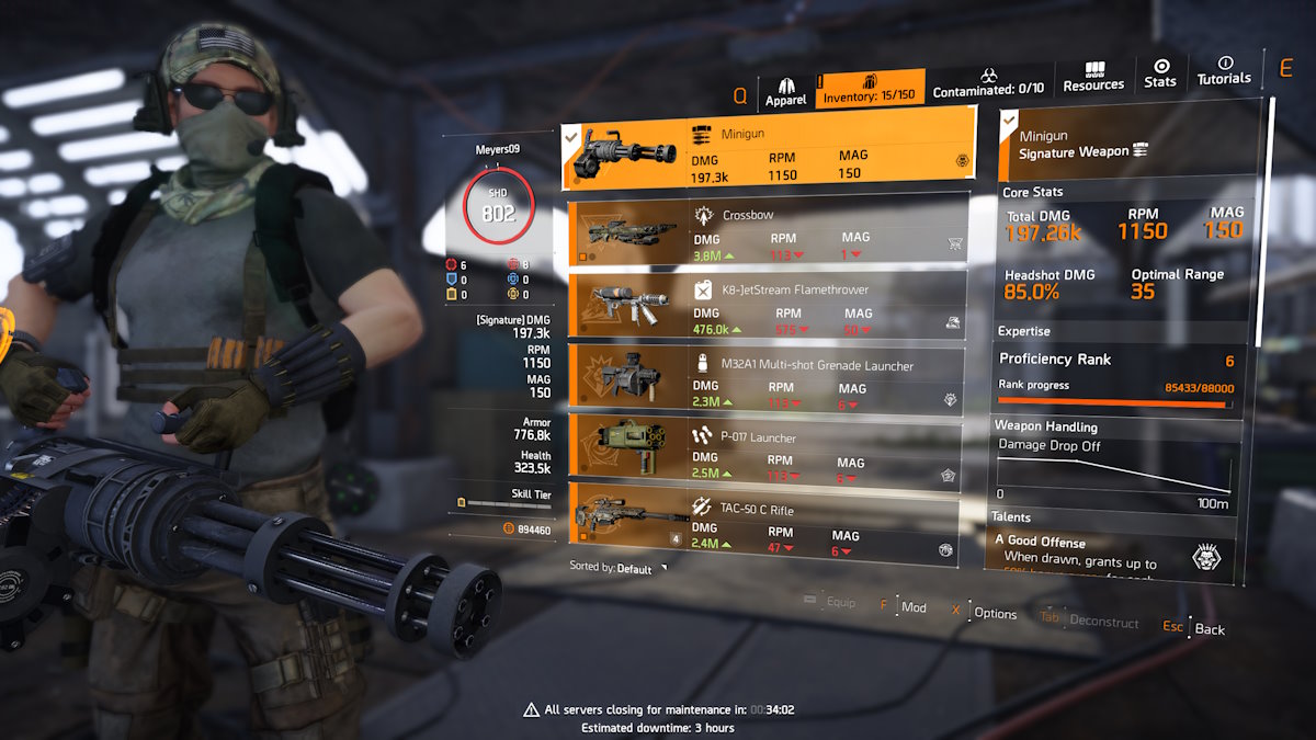 Las armas de especialización de la División 2