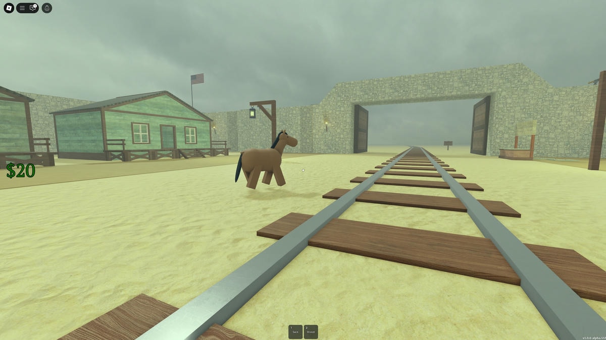 Roblox Dead Rails يتجول حول وضع اللاعب مثل الحصان