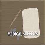 Suprimentos médicos para tripas e pólvora