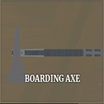 Gancho de pólvora e machado.