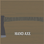 Aperto de pólvora e machado de mão