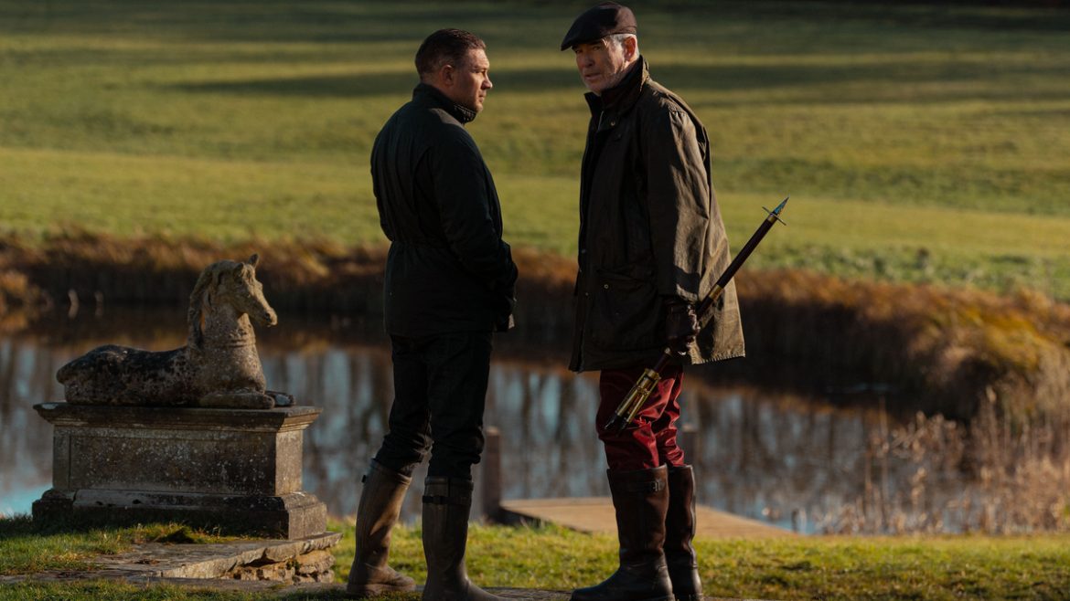 Tom Hardy and Pierce Brosnan in MobLand