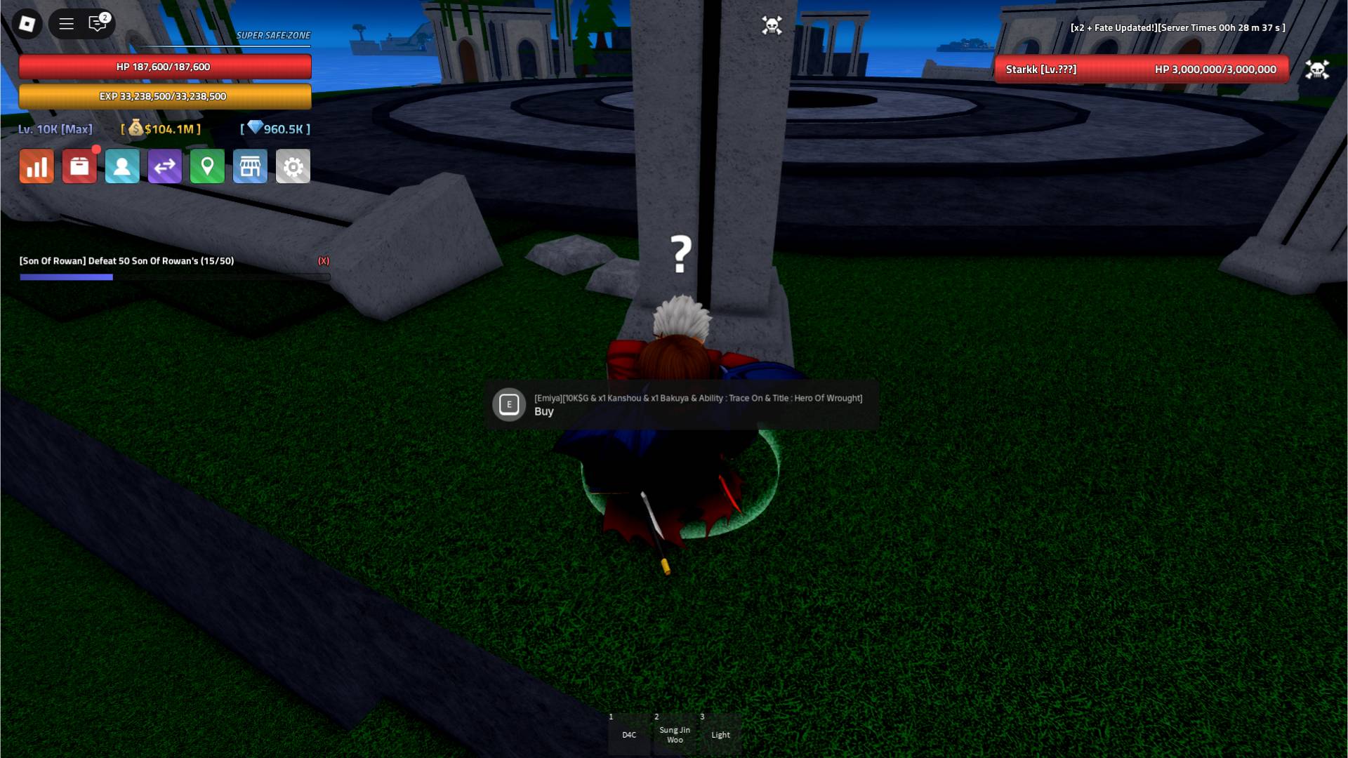 EMIYA Schwertmeister NPC Piece of Verse Roblox Experience