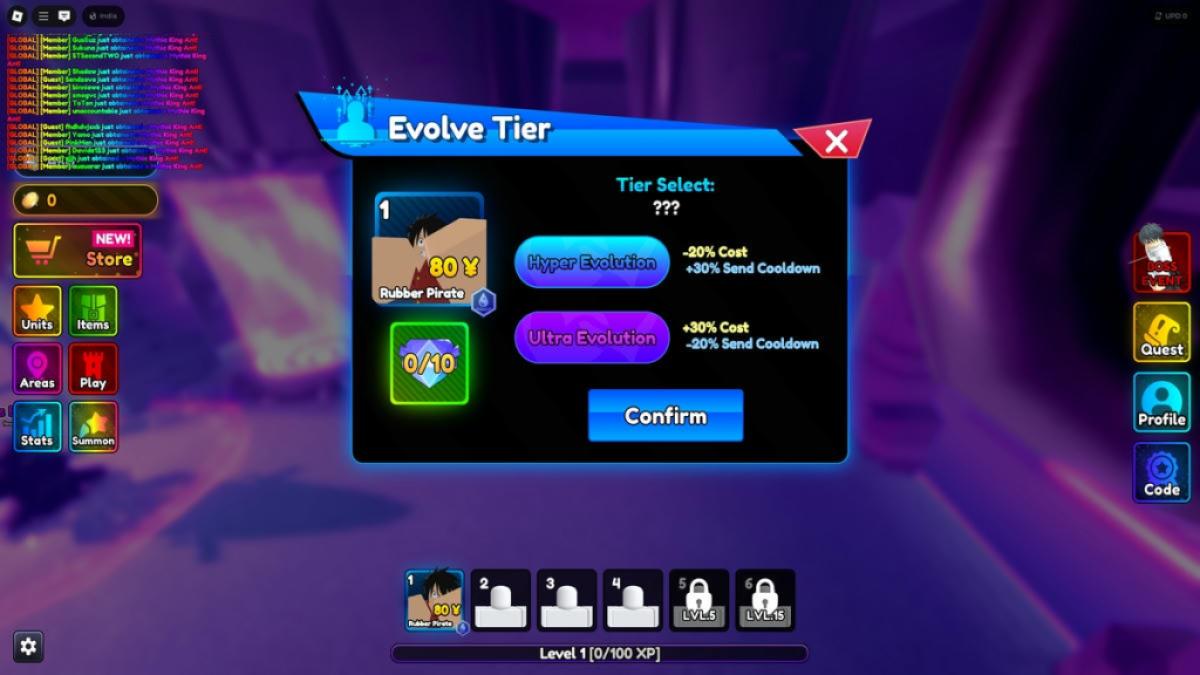 قائمة مستويات أنمي reneborn x evolution