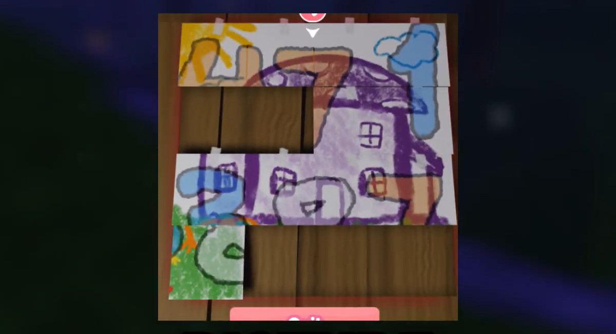 थ्रेडविले में एक कोड को प्रकट करती आंशिक रूप से पूर्ण छवि।