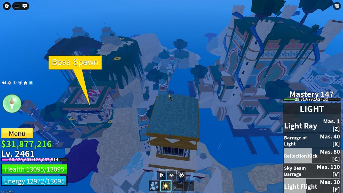 Địa điểm trùm đột kích Tyrant of the Skies Blox Fruits